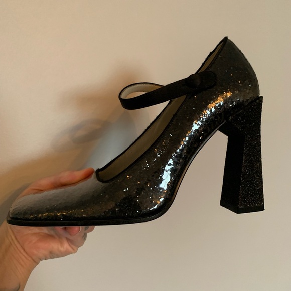Miu Miu Black Sequin Women's Shoes - Picture 5 of 8